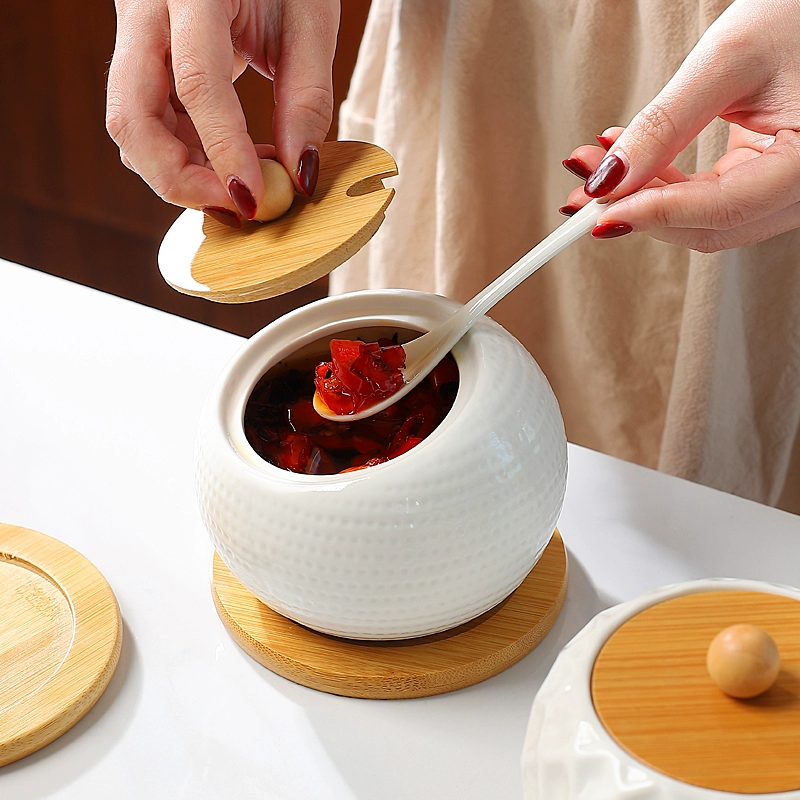 Одинарная керамическая банка для приправ, банка для соли, кухонные принадлежности, коробка для приправ, банка для приправ, подставка для приправ, оптовая продажа