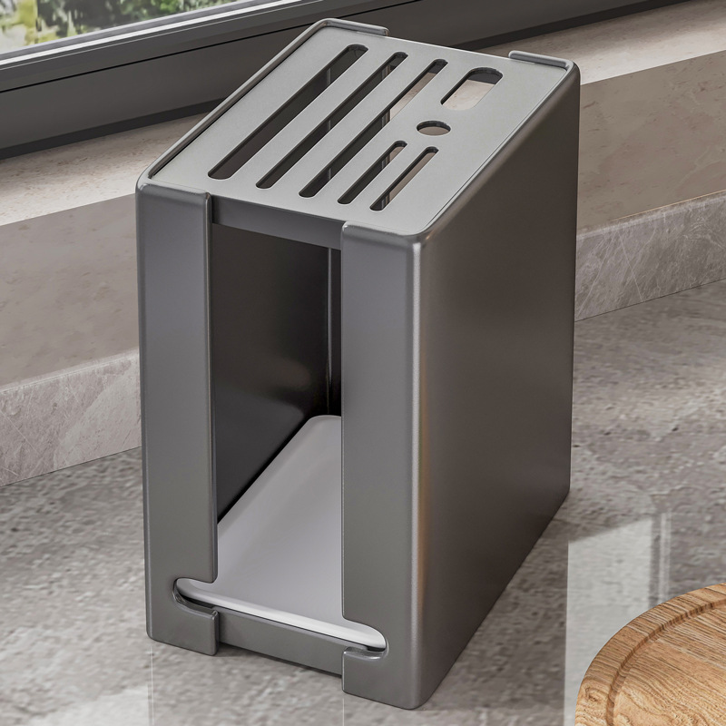 Soporte de cuchillo de cocina estante de almacenamiento encimera del hogar soporte de cuchillo de cocina montado en la pared multi-funcional soporte de cuchillo de drenaje estante de almacenamiento