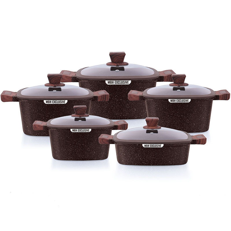 Olla de sopa cuadrada de alta gama, tapa de silicona de baquelita, bandeja antiadherente, juego de fundición a presión, olla de sopa de aluminio, generación transfronteriza, olla de regalo de lujo