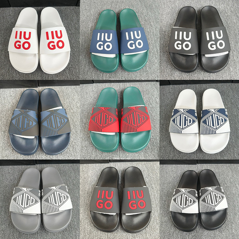 Singapore Cambodia Jamaica Thick-Soled Slide Slippers for Men Large Size Trendy Printed Letters Non-Slip Slippers