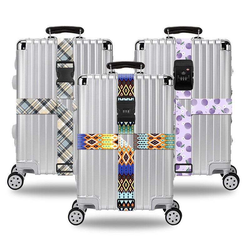 Cross-Border Suitcase Triangle Buckle Cross Password Strap Suitcase Fastening Strap Luggage Anti-Theft and Explosion-Proof Thickening