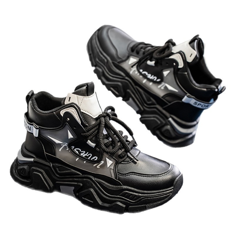 Zapatos de hombre de alto impacto 2026 nuevas botas de primavera juveniles Martin deportivas casuales pequeñas blancas para aumentar la altura de los zapatos de moda de papá