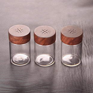 25g black walnut glass coffee bean jar business gift packaging coffee mini jar glass jar sealed jar