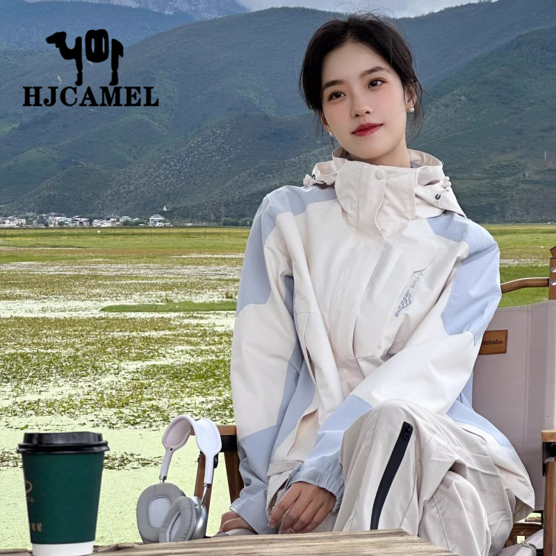 Camel HJCAMEL three-in-one assault coat new autumn and winter coat fleece-lined outdoor windproof waterproof mountaineering suit
