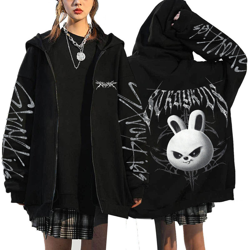 2025 Stray Kids Dominate Peripheral Harajuku Printed Sweatshirt Hooded Loose Zipper Sweatshirt Wholesale 2025 Stray Kids Dominate Peripheral Harajuku Printed Sweatshirt Hooded Loose Zipper Sweatshirt Wholesale