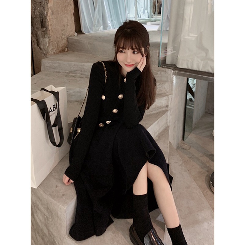 6987大量のスポットフランスのお姉さんの優しい塩系のニットのスーツの揚げ物の街の百合の上着のスカートの2セットの女性|undefined
