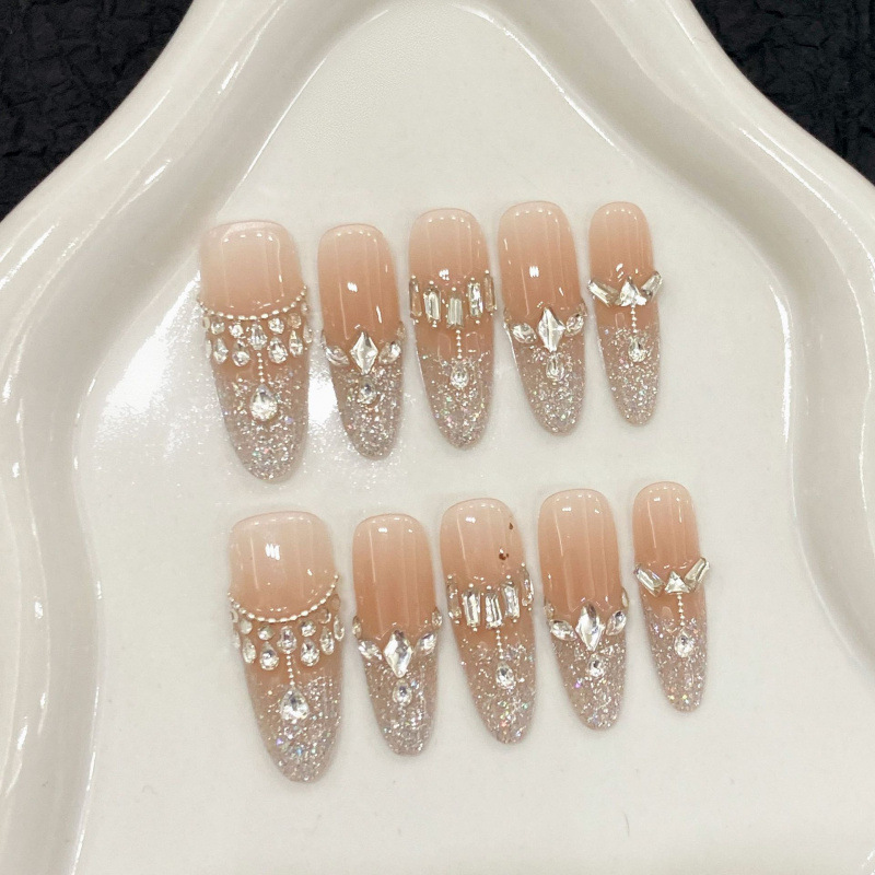 [Goddess Crown] Delicate Flash Small Diamond Fingertips Advanced Goddess Handmade Manicure Wear Manicure Patch