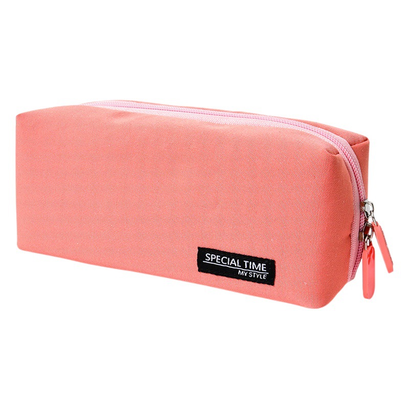 Nuevo estilo japonés y coreano simple caja de lápiz tacto suave buena caja de lápiz dividida de gran capacidad bolsa de papelería