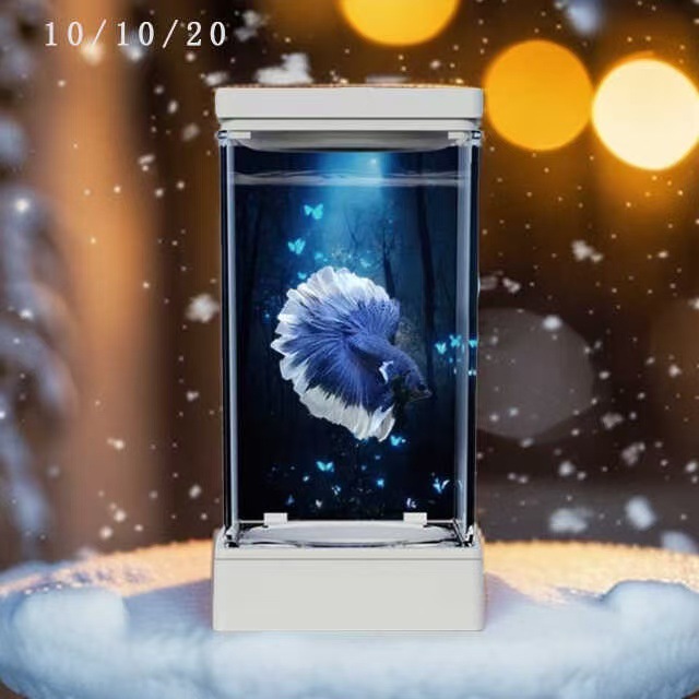 2024年新品斗鱼专用缸桌面迷你小型鱼缸生态自循环办公桌创意造景