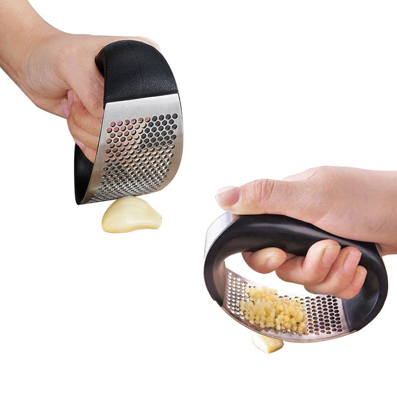 Prensa de ajos circular de acero inoxidable 304, éxito de ventas en Amazon, triturador de ajos, picadora de ajos, herramienta para hacer pasta de ajos.