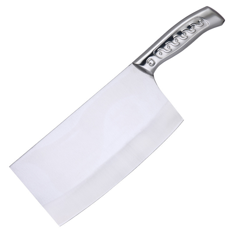 Cuchillo de cocina en stock, cuchillo de corte de acero inoxidable engrosado, cuchillo de corte, mango de patrón, cuchillo de cocina doméstico, cuchillo de cocina