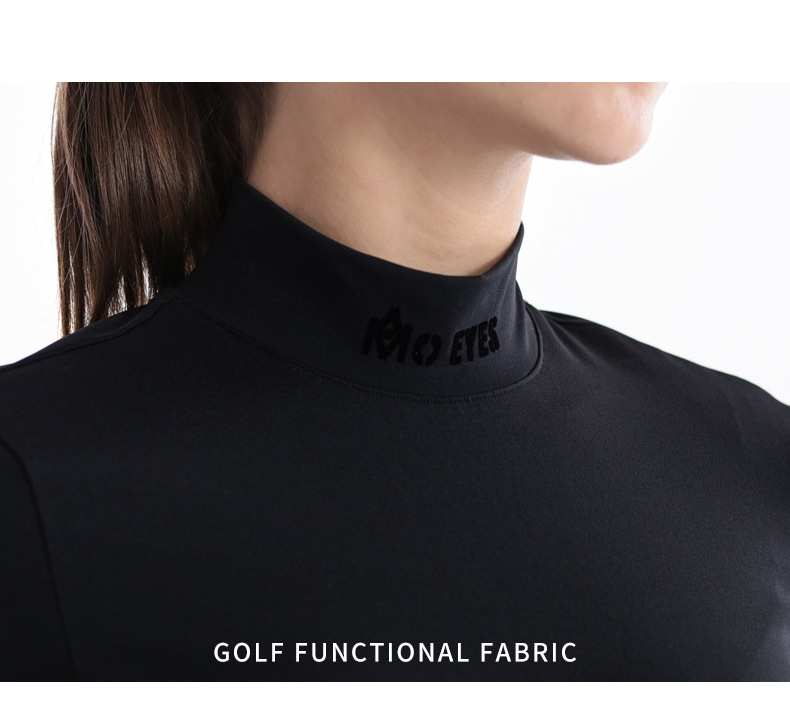 Áo thun dài tay nữ golf cổ tròn khóa kéo vô hình sau lưng — M23YF020-Áo màu trắng, M23YF022-Áo mặc trong màu đen, M23YF022-Áo mặc trong màu trắng, M23YF020-Áo màu đen chi tiết 28