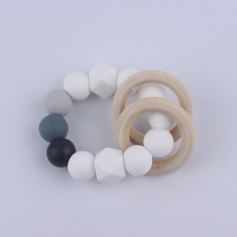 Nuevos suministros para bebés Cadena de chupete DIY creativo contraste color cuentas de silicona mordedor anti-caída traje de cadena