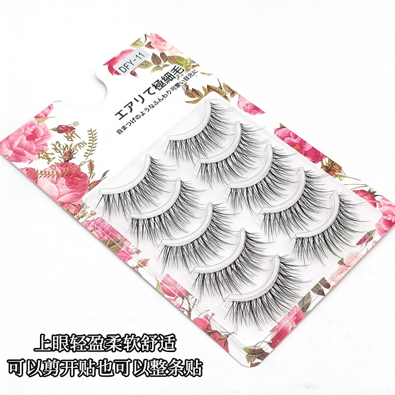 Transparent lengthening false eyelashes, comics, set, 5 pair