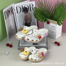 Cross新款布朗小熊洞洞鞋女童夏天儿童沙滩包头凉鞋中大童凉拖鞋