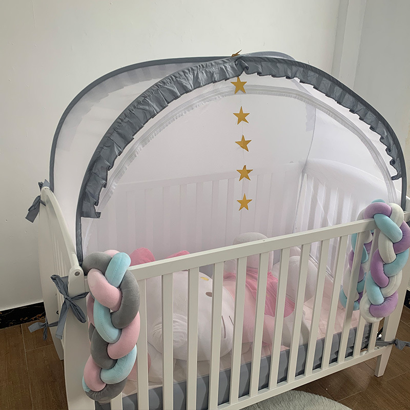 儿童防摔蒙古包Baby Crib Tent Crib Net 弹出式美国婴儿床蚊帐