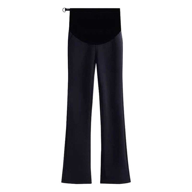 Брюки для беременных черные, расклешенные, на флисовой подкладке, осень-зима 2025, новые, облегающие, спортивные, повседневные