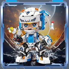 2025 新しいトレンディな宇宙飛行士メカ組み立てビルディングブロック装飾品人形男の子子供の日のおもちゃギフト