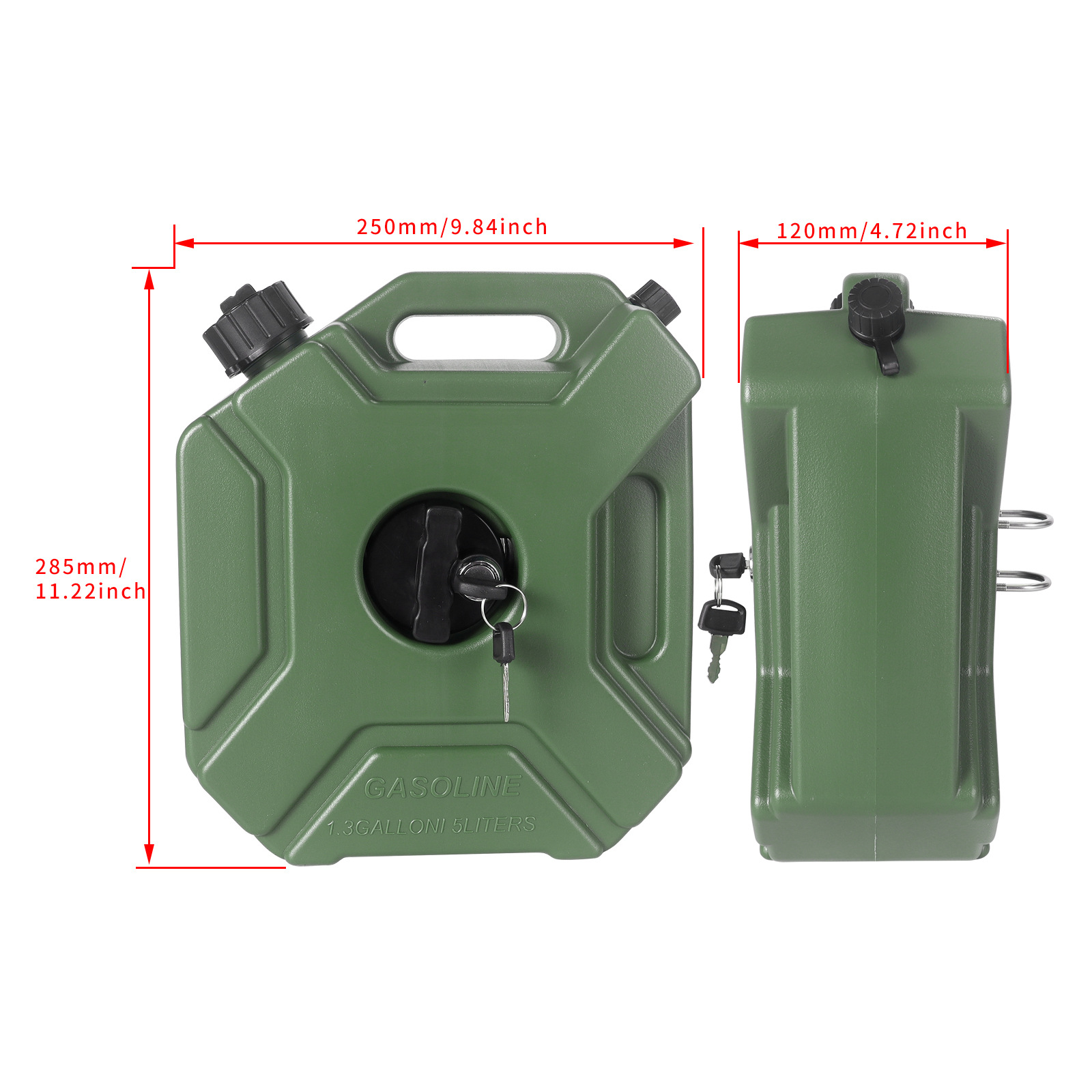 Wholesale 5L Car and Motorcycle Plastic Fuel Tank Spare Oil Barrel Refueling Barrel Gasoline Pot Motorcycle Travel Self-Driving Auxiliary Fuel Tank