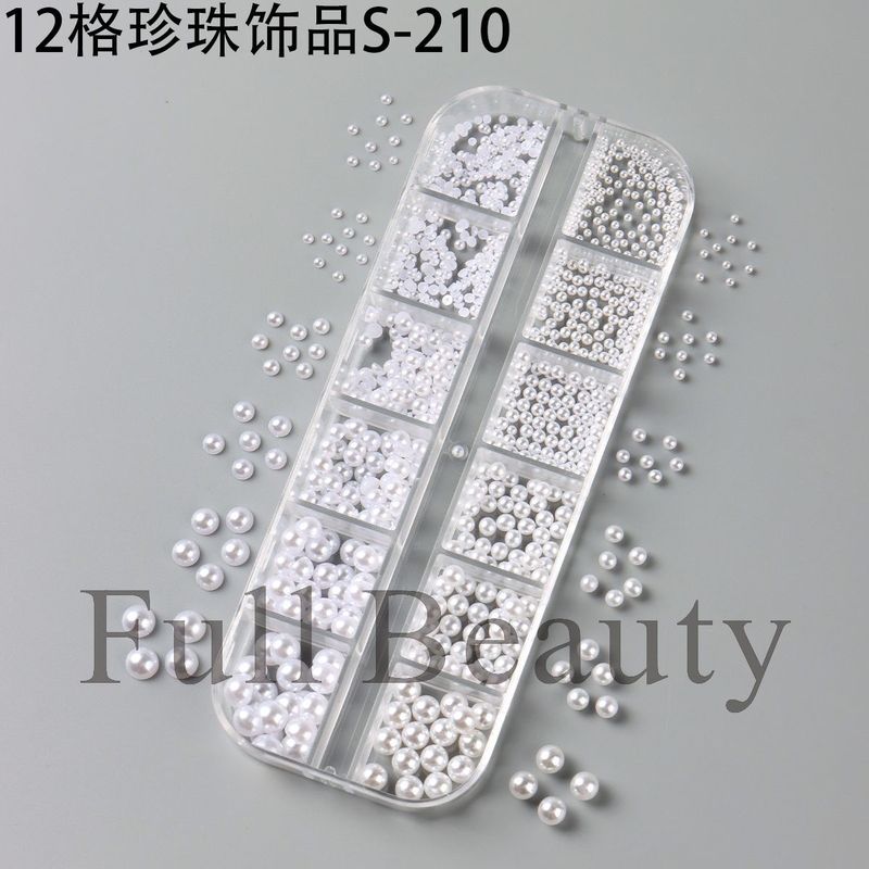 FULL BEAUTY跨境新款美甲金银半圆钢珠铆钉饰品半圆珍珠饰品批发|undefined