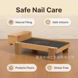 木质带奖励抽屉的狗狗指甲抓板狗狗指甲锉抓垫互动式训练玩具