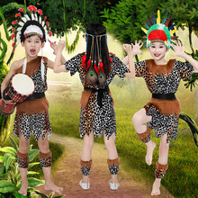 1件代发六一儿童节服装扮野人土著印第安人原始猎人幼儿舞蹈非洲