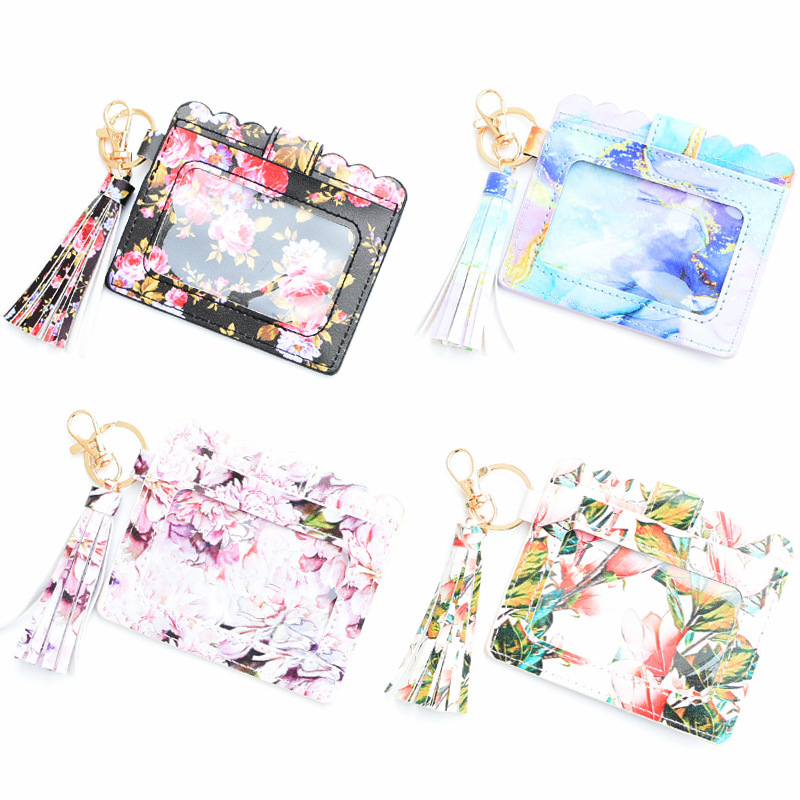 2025 Spring Multicolor Printed Leather Card Holder Distinctive Multi-Card Holder for Women with Coin Purse Student Bank Card Holder