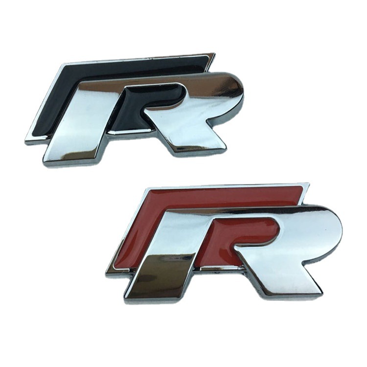 适用于大众R车标宝来R车身贴高尔夫个性R车标车尾贴改装R金属标