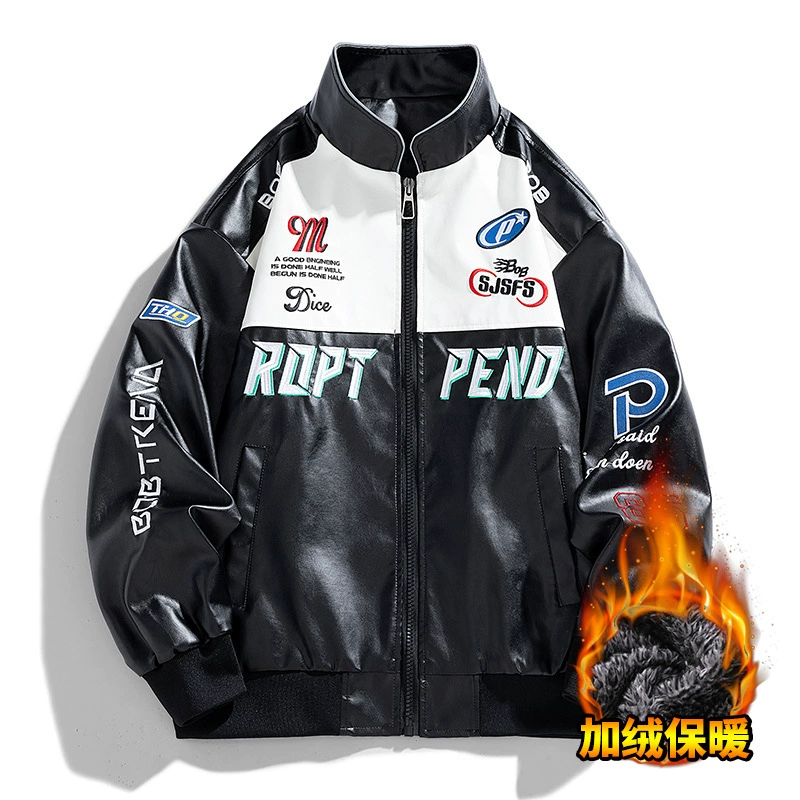 Новый весенний и осенний зимний мотосервис гоночный костюм PUpu кожаная куртка мужской американский прилив повседневная личность