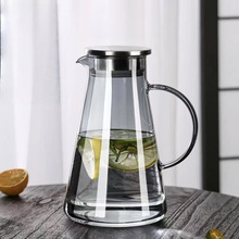冷水壶玻璃耐高温家用高硼硅透明玻璃大容量储水果汁饮料凉水杯