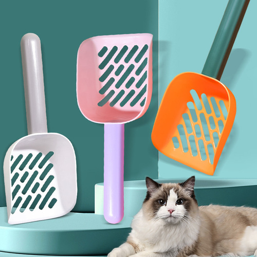 Large Cat Litter Shovel Instantly Filters Cat Poop, Scoops Cat Litter Box, Tofu Cat Sand Shovel, Thick Long Handle Cat Poop Shovel