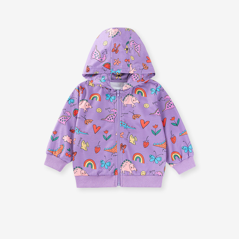 Little maven suéteres para niñas transfronterizas europeas y americanas con capucha de dibujos animados para niños chaqueta de manga larga de otoño