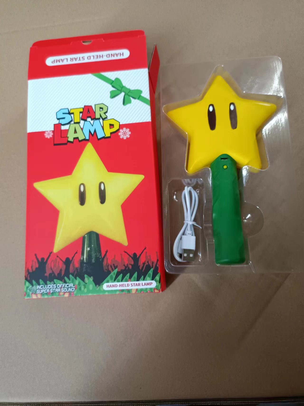 Super Mario Light signo de interrogación carga vocal luz nocturna luz cuadrada super LED lámpara de escritorio estrella regalo