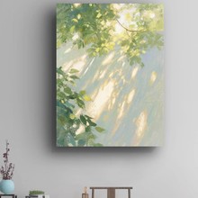成品光影植物艺术客厅装饰画油画风景小众卧室玄关摆挂画