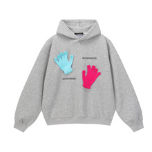 嘉衣库男装2025秋季新款美式街头潮牌帽衫手套设计感连帽卫衣男女