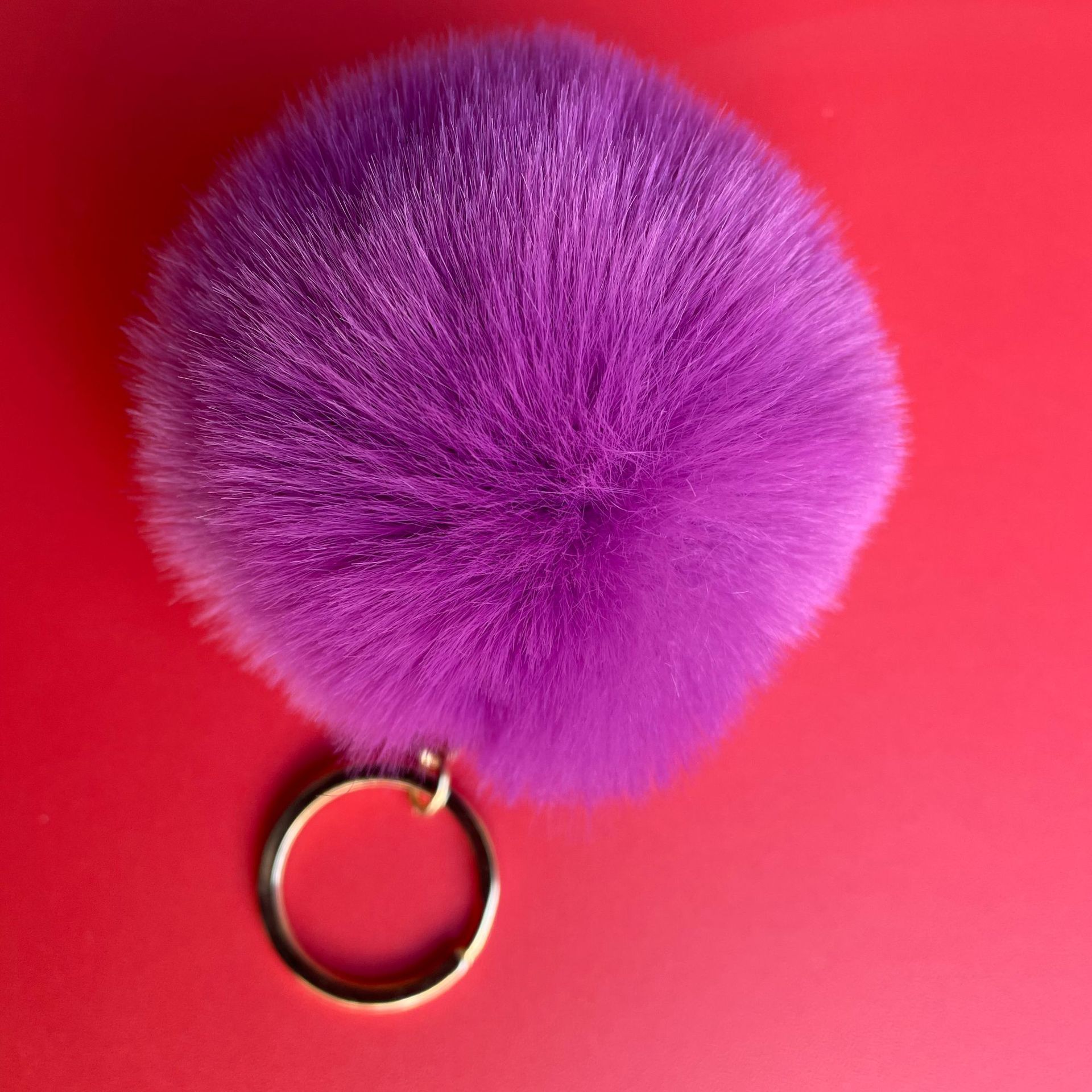 Elemento verde colgante cuerda llavero de peluche de piel artificial bolsa de lana corta colgante damas colgando bolsa accesorios al por mayor