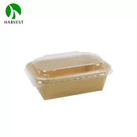 500ml экологически чистая квадратная рулонная бумажная чаша Jinghe PH500 одноразовая пищевая лапша упакованная бумажная миска