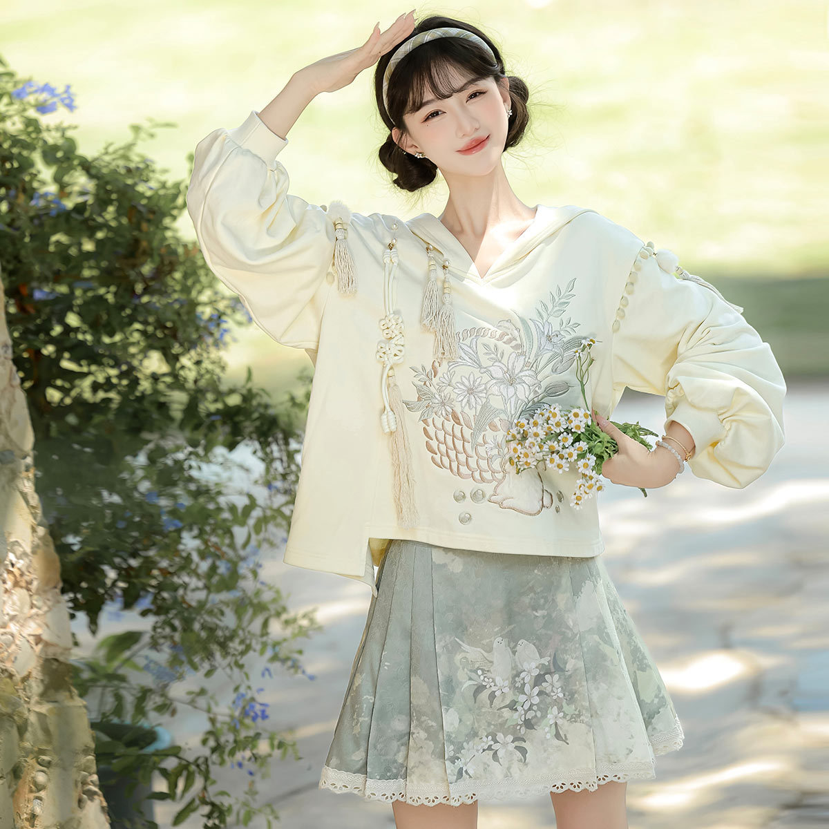2026 Yimengge Original Morning Garden Hanfu Women's National Style Han Elements New Chinese Style Top and Skirt Set 9706