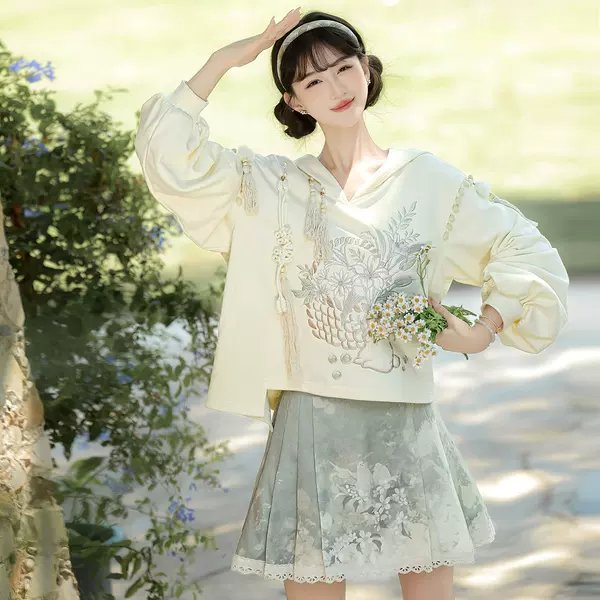 2026 Yimengge Original Morning Garden Hanfu Women's National Style Han Elements New Chinese Style Top and Skirt Set 9706