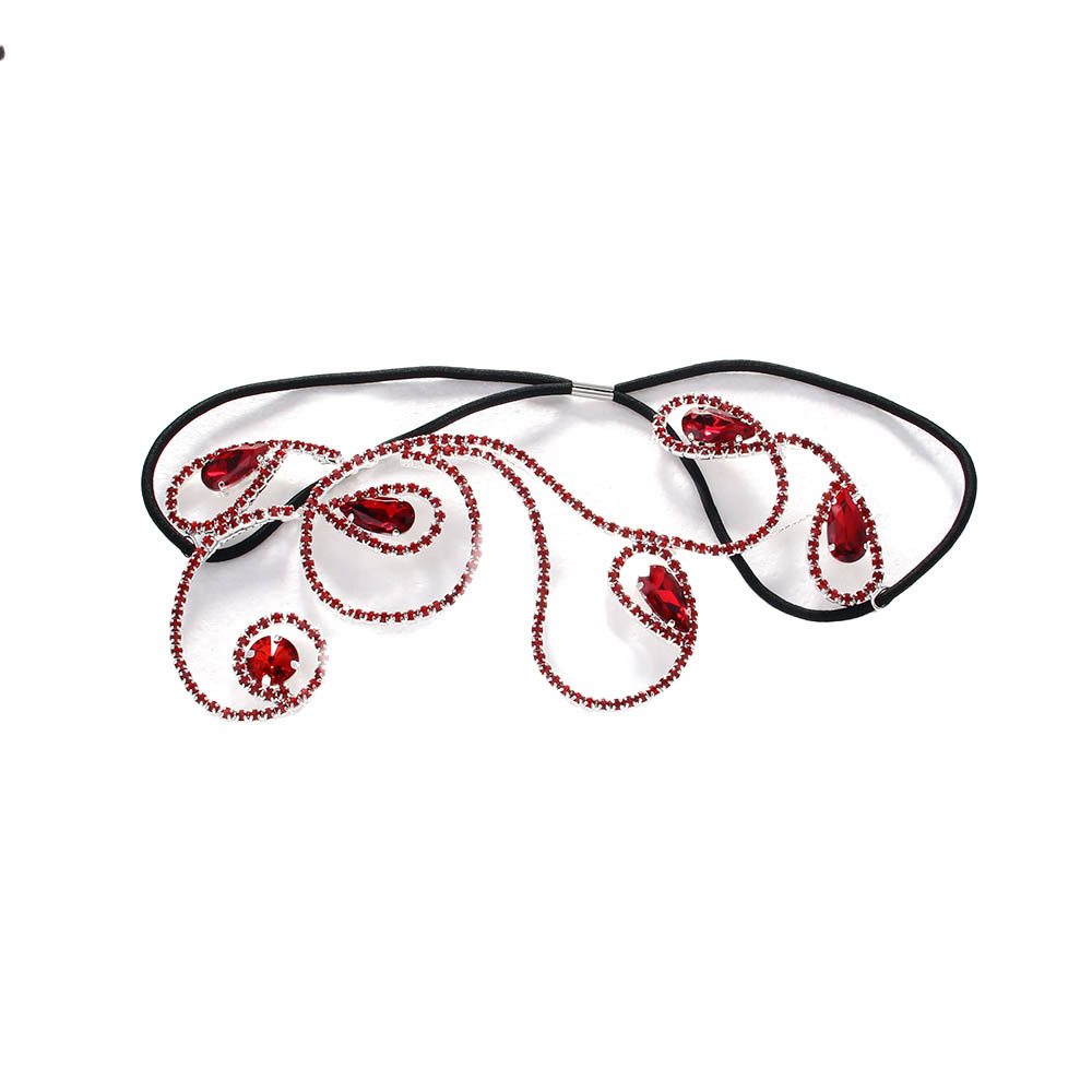 Feng Shui exótico goteo correa de cabello bandas de cabello Halloween color diamante tocado de cabello accesorios de cuerda elástica para mujeres Headwear