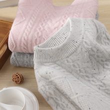 重磅加厚儿童100%纯羊毛衫扭花半高领男女童针织打底衫宝宝绒衣