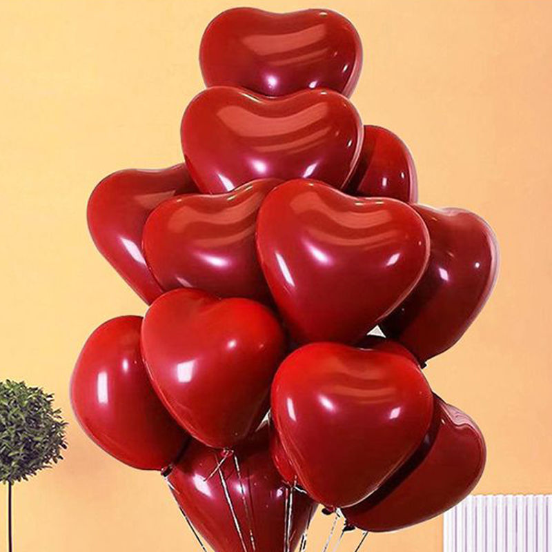 Thickened heart-shaped pomegranate red 25 pieces