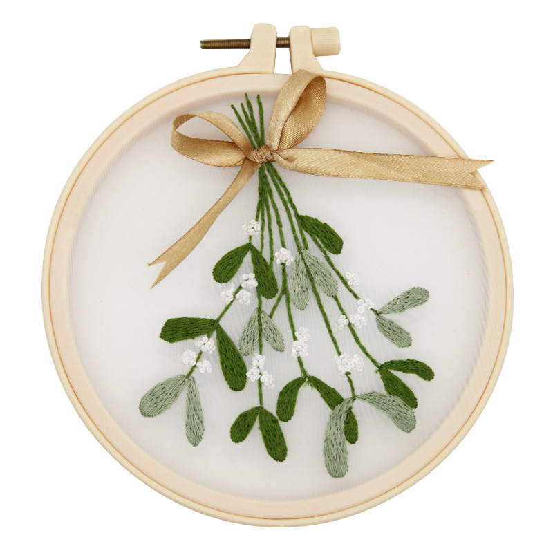 Hecho a mano de malla bordado DIY colgante pintura Europea hilo transparente aguja bordado hilo set principiante hecho en casa regalo los niños