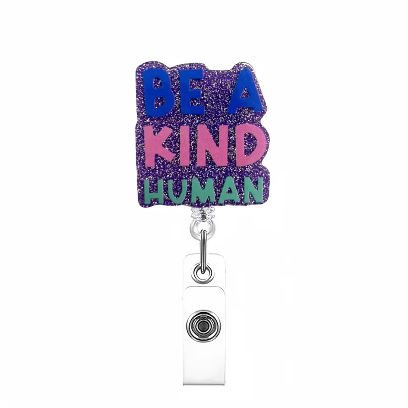Cross-border best-selling KIND easy-pull buckle retractable buckle acrylic easy-pull badge buckle retractable medical badge holder