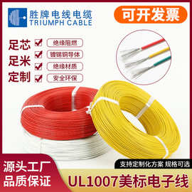 胜牌现货现货美标UL1007 UL1015单芯镀锡铜电子线LED灯玩具连接线
