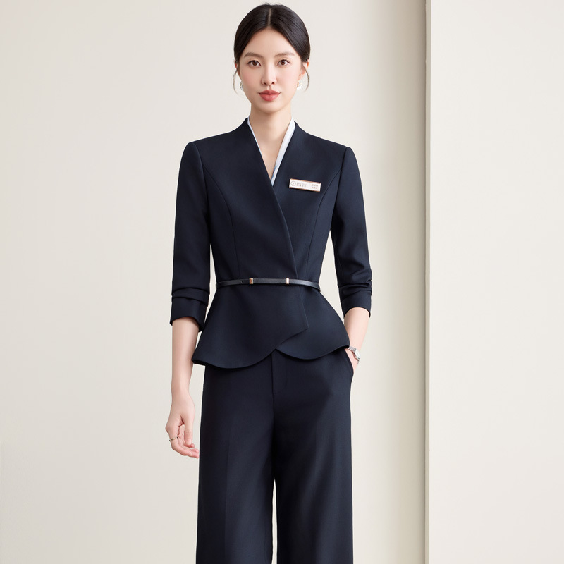 Commuting Workplace Sales Interview Beauty Jewelry Gold Store Work Clothes Slim Elegant High-End Professional Wear Women's Suit