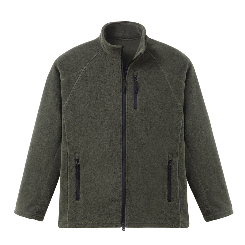 Cross-Border Foreign Trade Outdoor Fleece Jacket, Men's Warm Fleece Cardigan with Stand Collar and Zipper