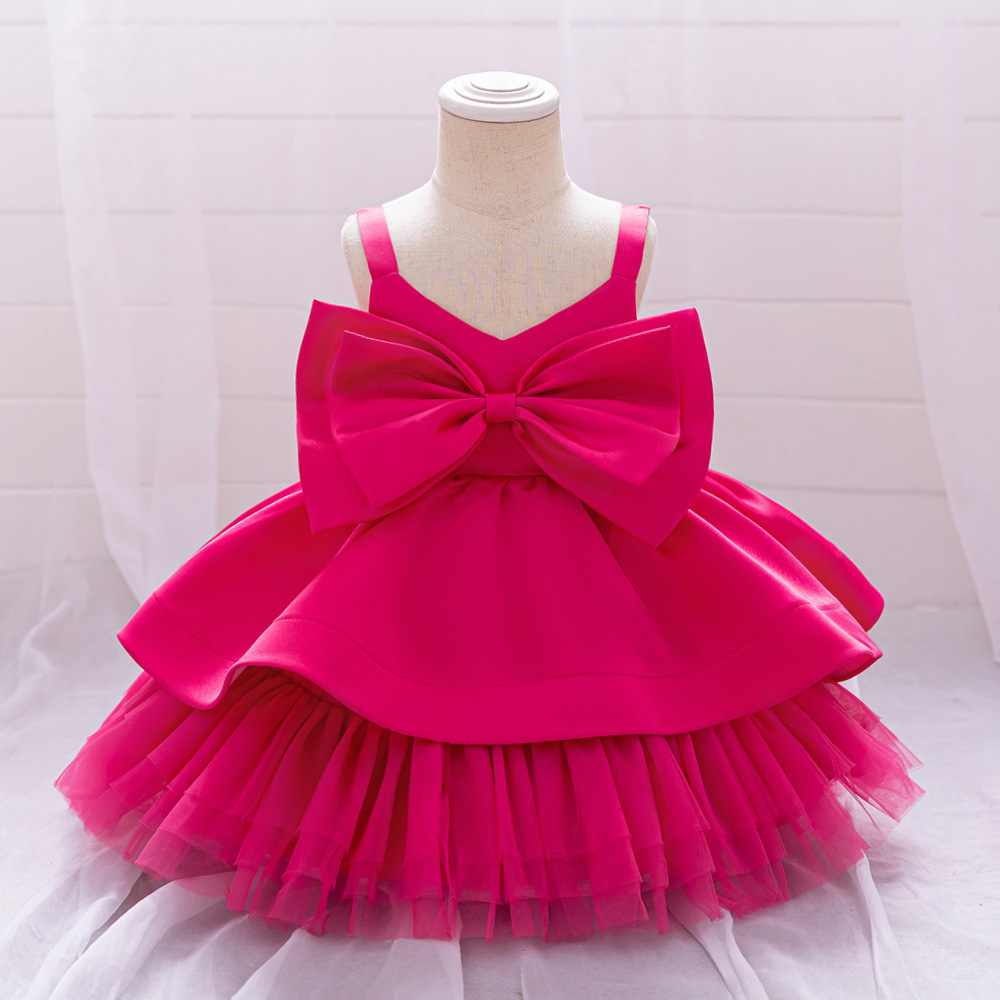 Nuevo Vestido de Fiesta de Cumpleaños para Bebés y Niñas Pequeñas, Estilo Europeo y Americano, con Tirantes, Lazo y Falda Tutú, de Amazon