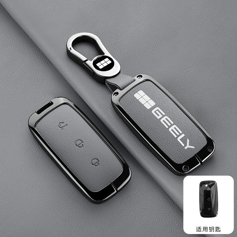 [지리 갤럭시 모델 A] 양면 가죽 페블 그레이 + B02 버클