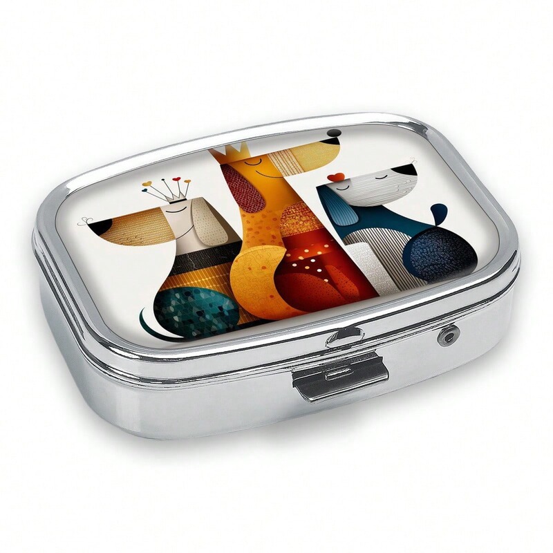Cross-Border European and American Heat Transfer Metal Round and Rectangular Pill Boxes, Blank Sublimation DIY Open-Close Jewelry Boxes